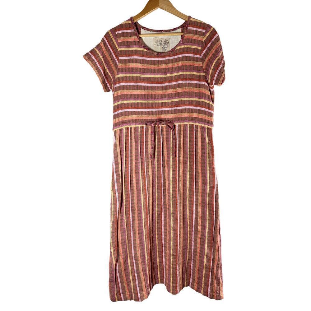 Ace & Jig Stripe Gauzy Cotton Midi Dress Size Small